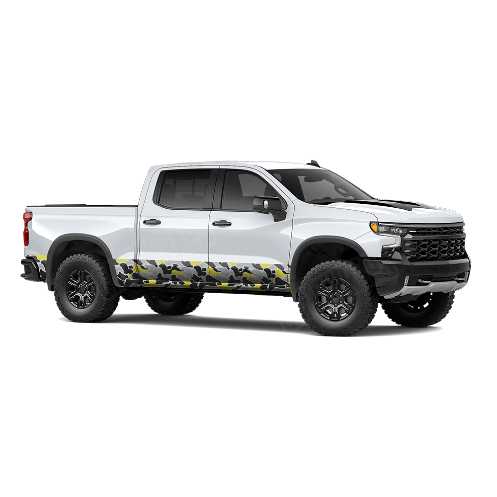 Old School Duck Yellow Tiger Rocker Panel Wraps