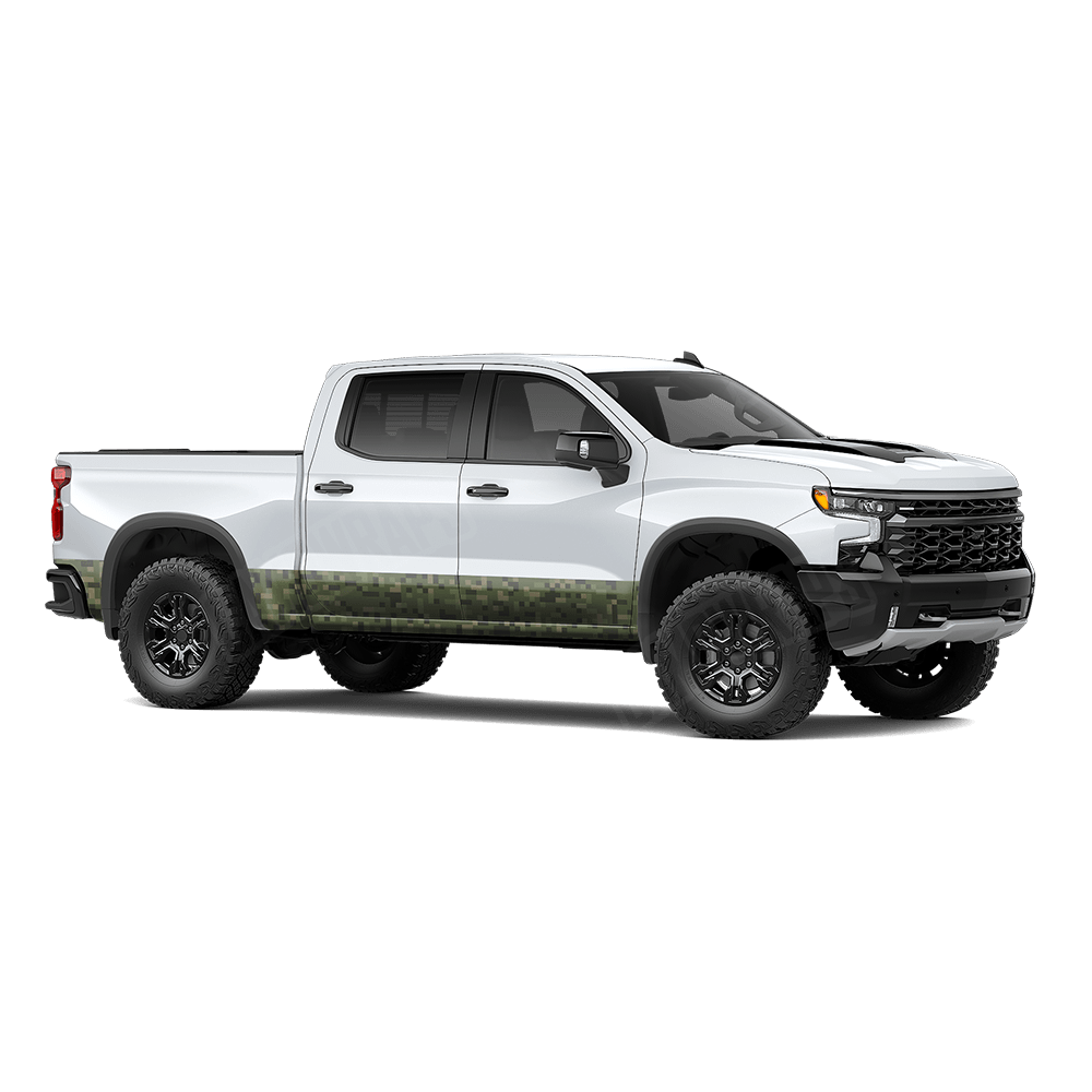 Pixel Army Green Rocker Panel Wraps