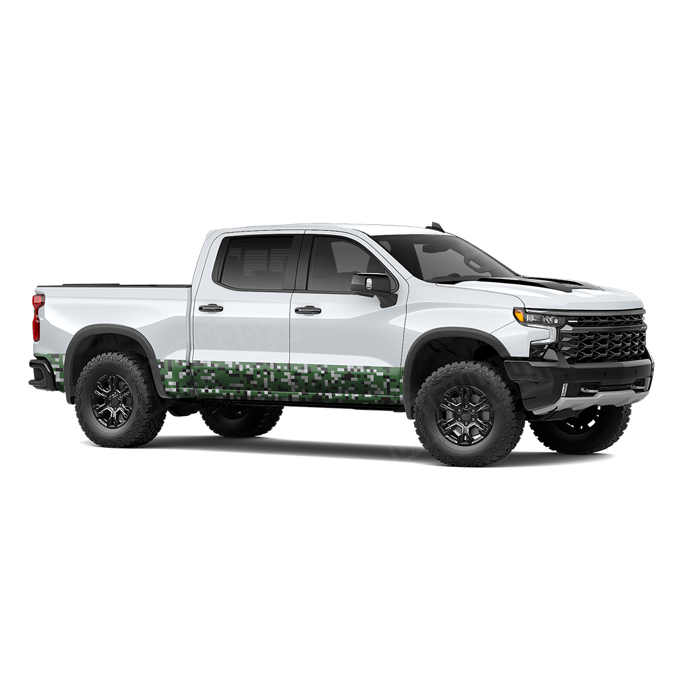 Pixel Green Tiger Rocker Panel Wraps