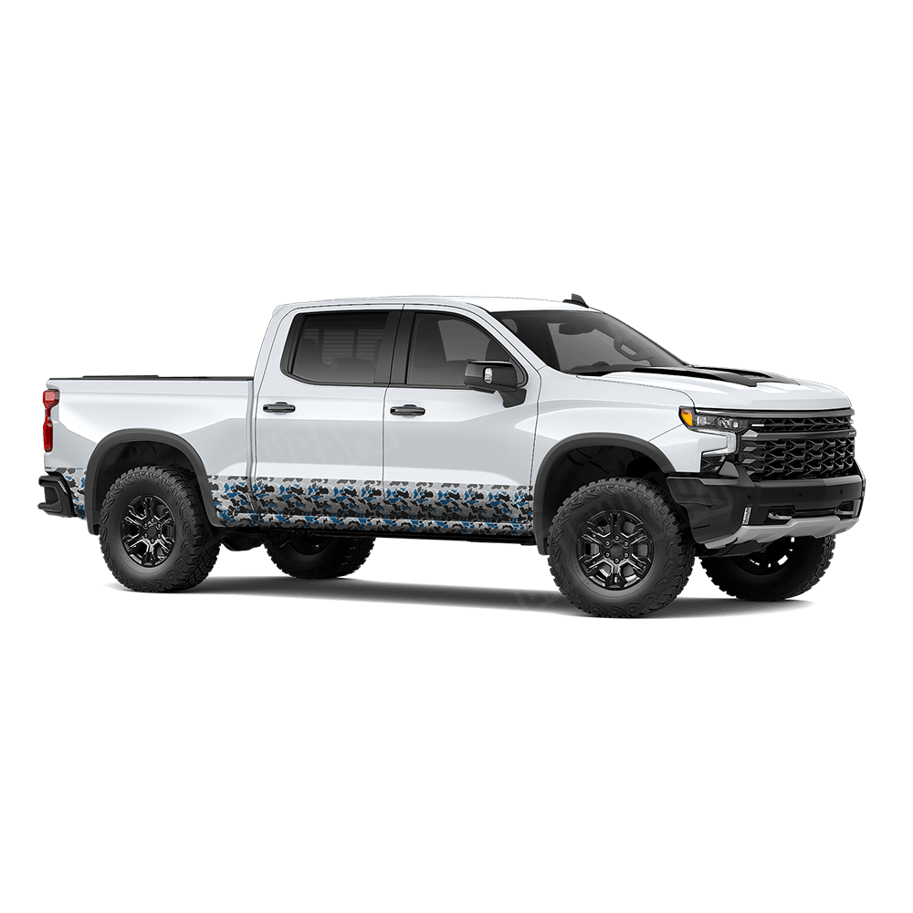Old School Duck Blue Tiger Rocker Panel Wraps