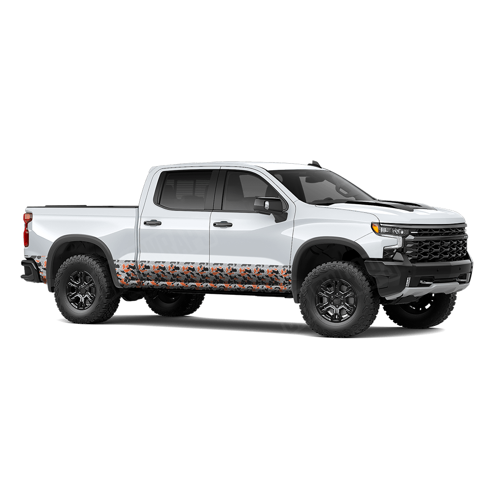Old School Duck Orange Tiger Rocker Panel Wraps