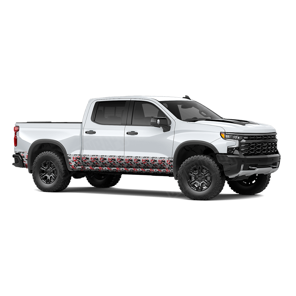 Old School Duck Red Tiger Rocker Panel Wraps