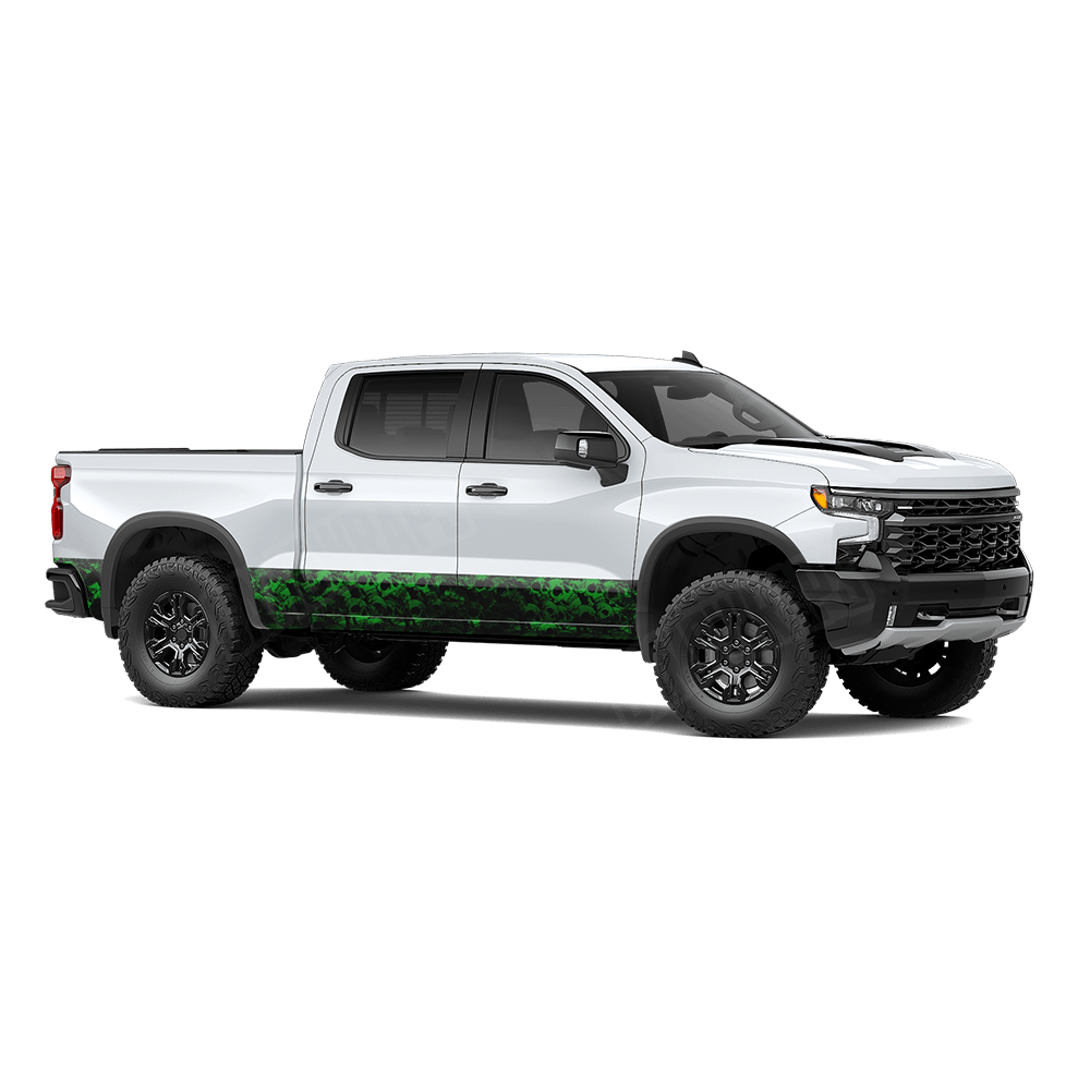 Skull Green Rocker Panel Wraps