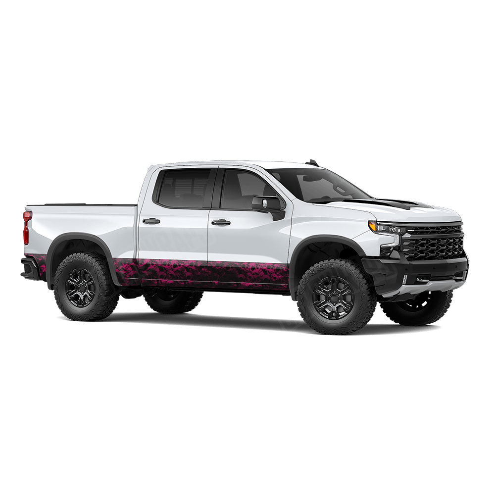 Skull Magenta Rocker Panel Wraps