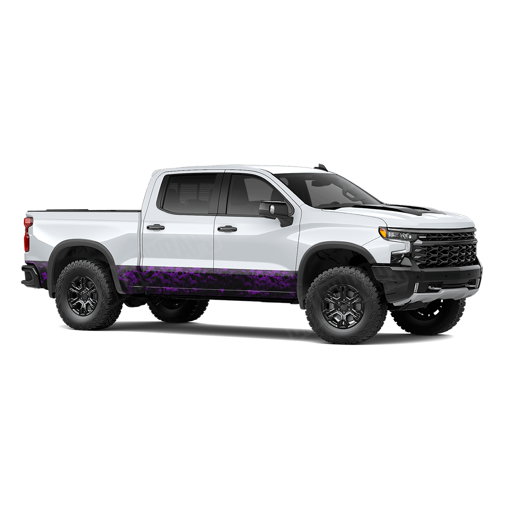 Skull Purple Rocker Panel Wraps