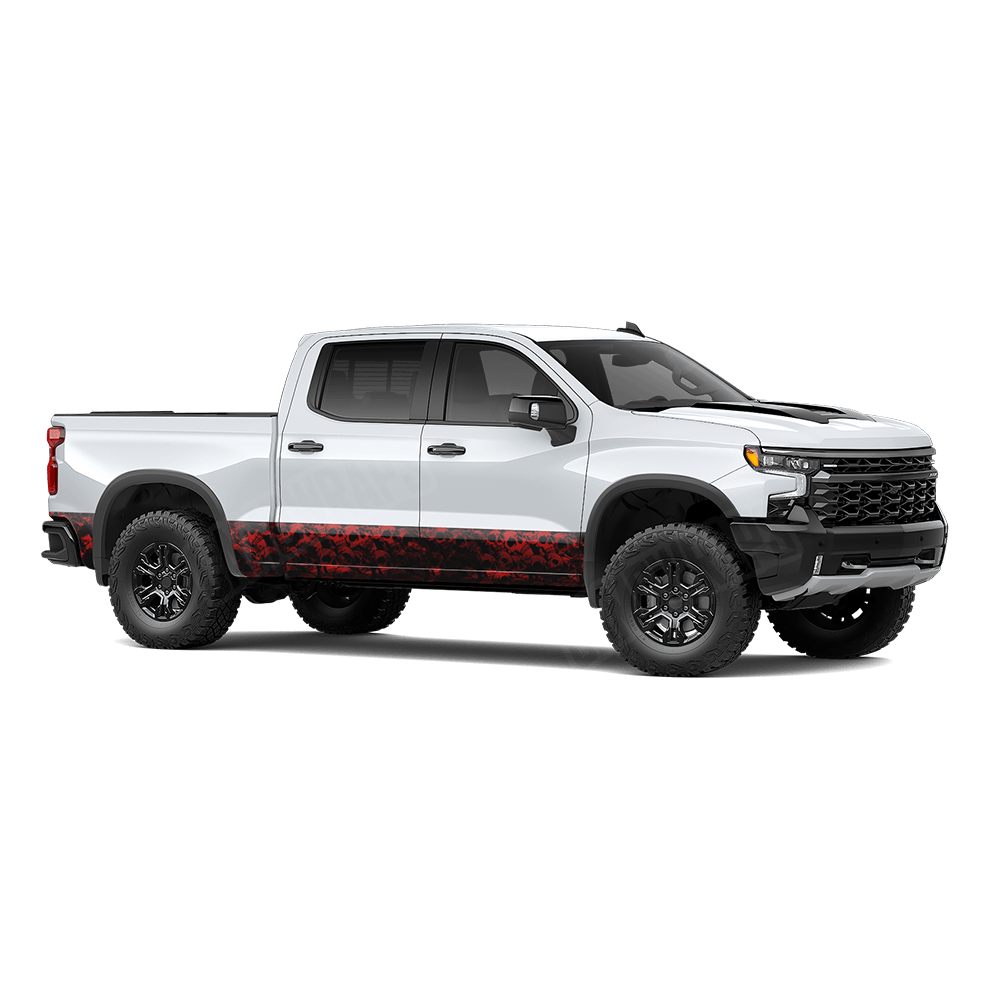 Skull Red Rocker Panel Wraps