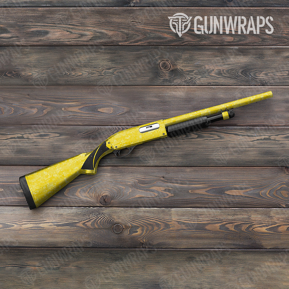Shotgun Digital Elite Yellow Camo Gun Skin Vinyl Wrap