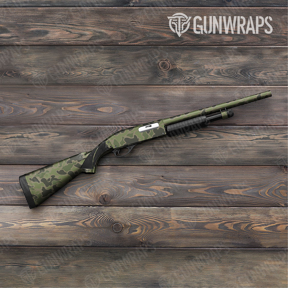 Old School Duck Army Green Shotgun Gun Skin Vinyl Wraps