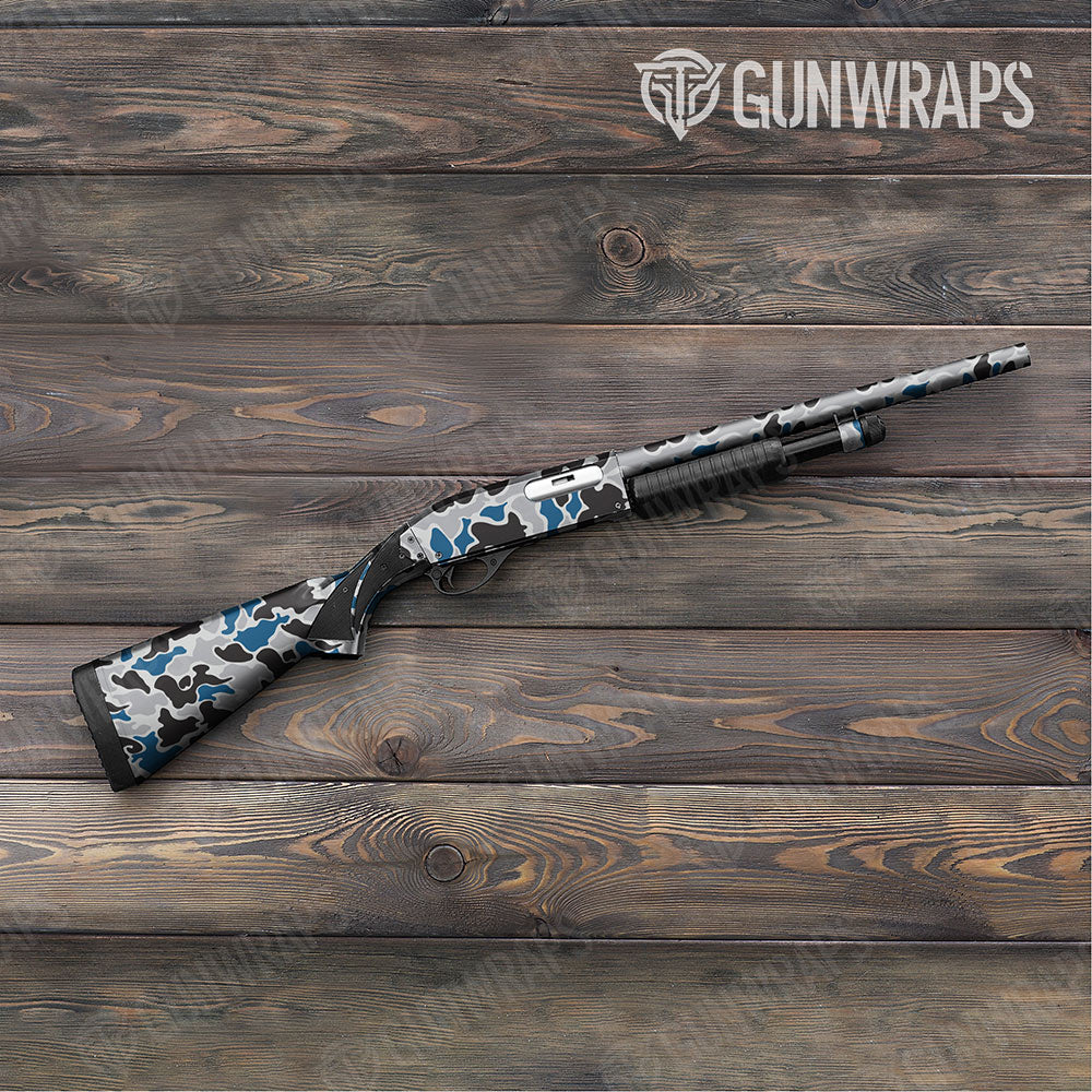 Old School Duck Blue Tiger Shotgun Gun Skin Vinyl Wraps