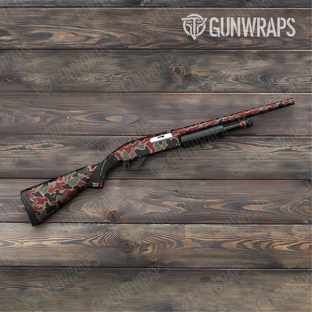 Old School Duck Militant Red Shotgun Gun Skin Vinyl Wraps