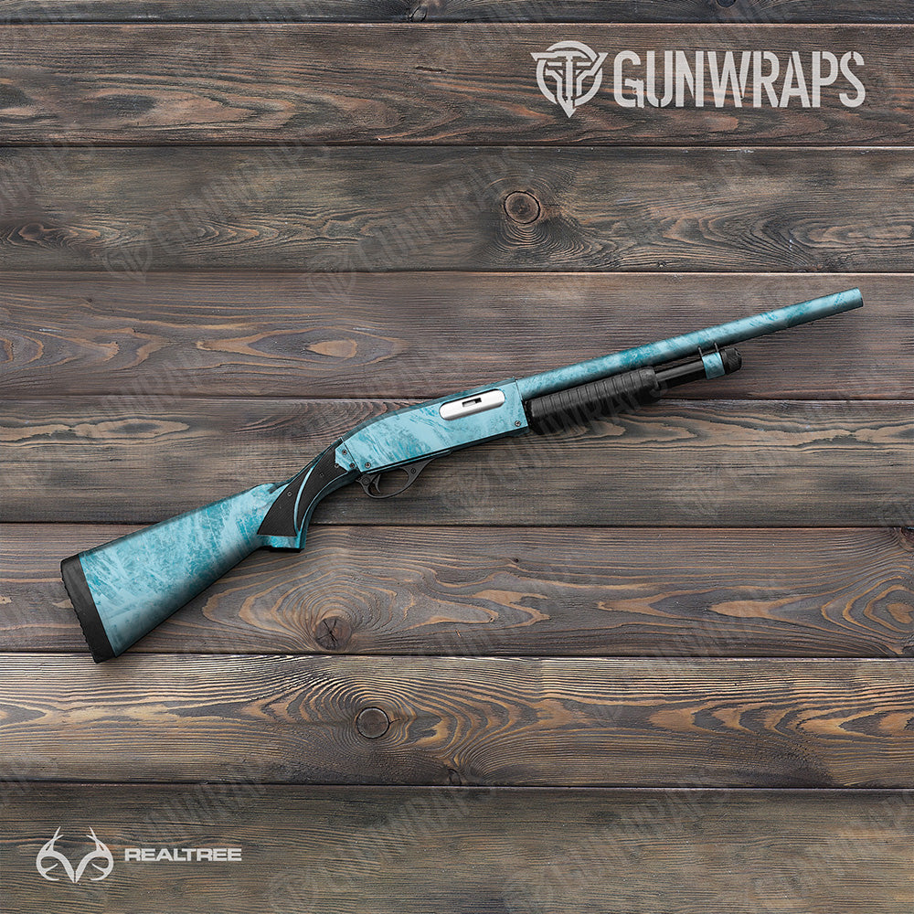 Shotgun Realtree Aspect Sea Blue Camo Gun Skin Vinyl Wrap