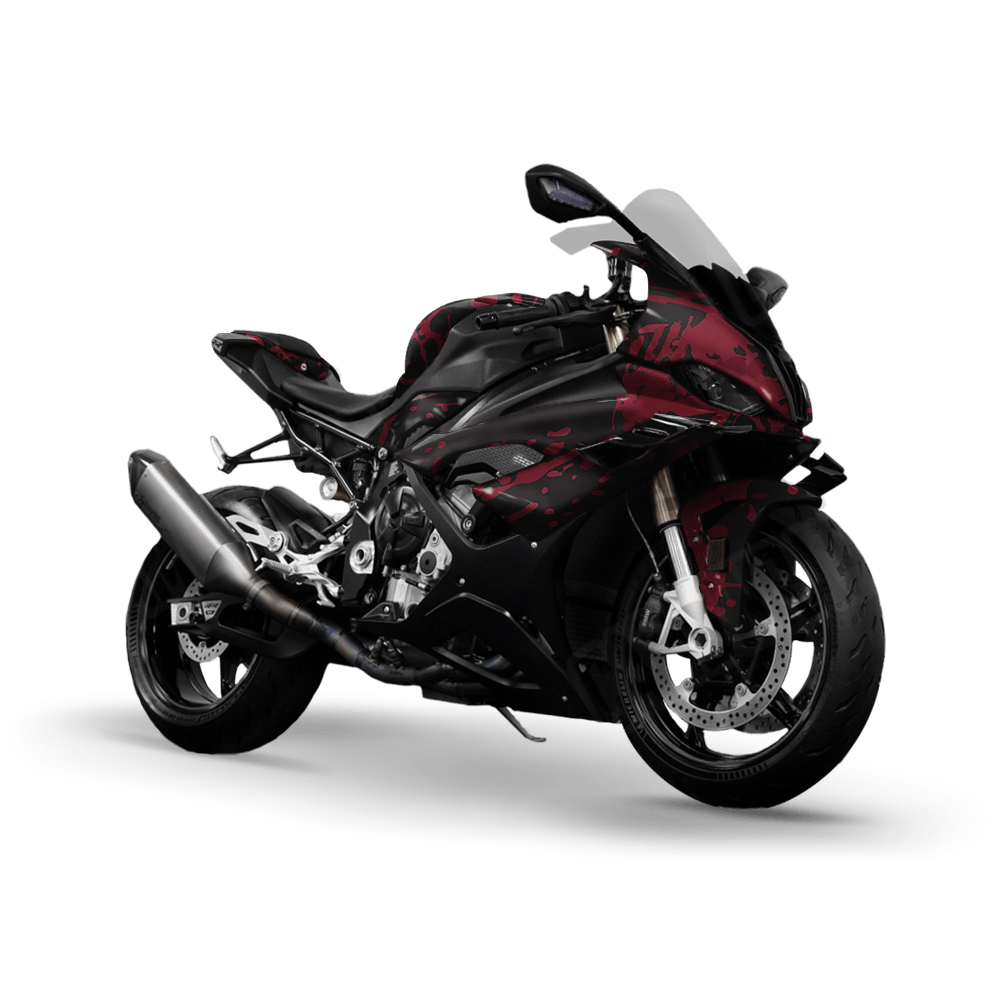 Bloodbath Black Camo Sports Bike Vinyl Wrap