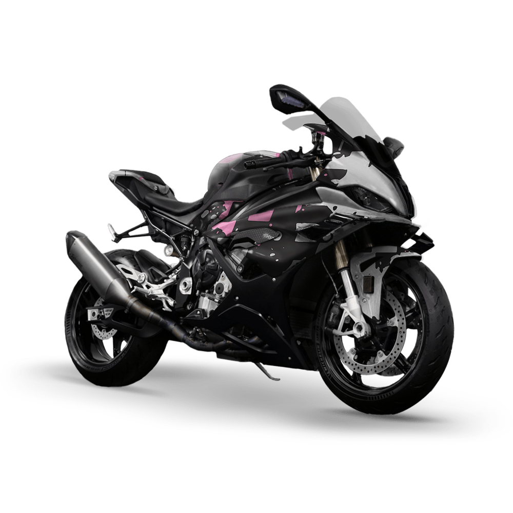 Broken Plaid Pink Tiger Camo Sports Bike Vinyl Wrap