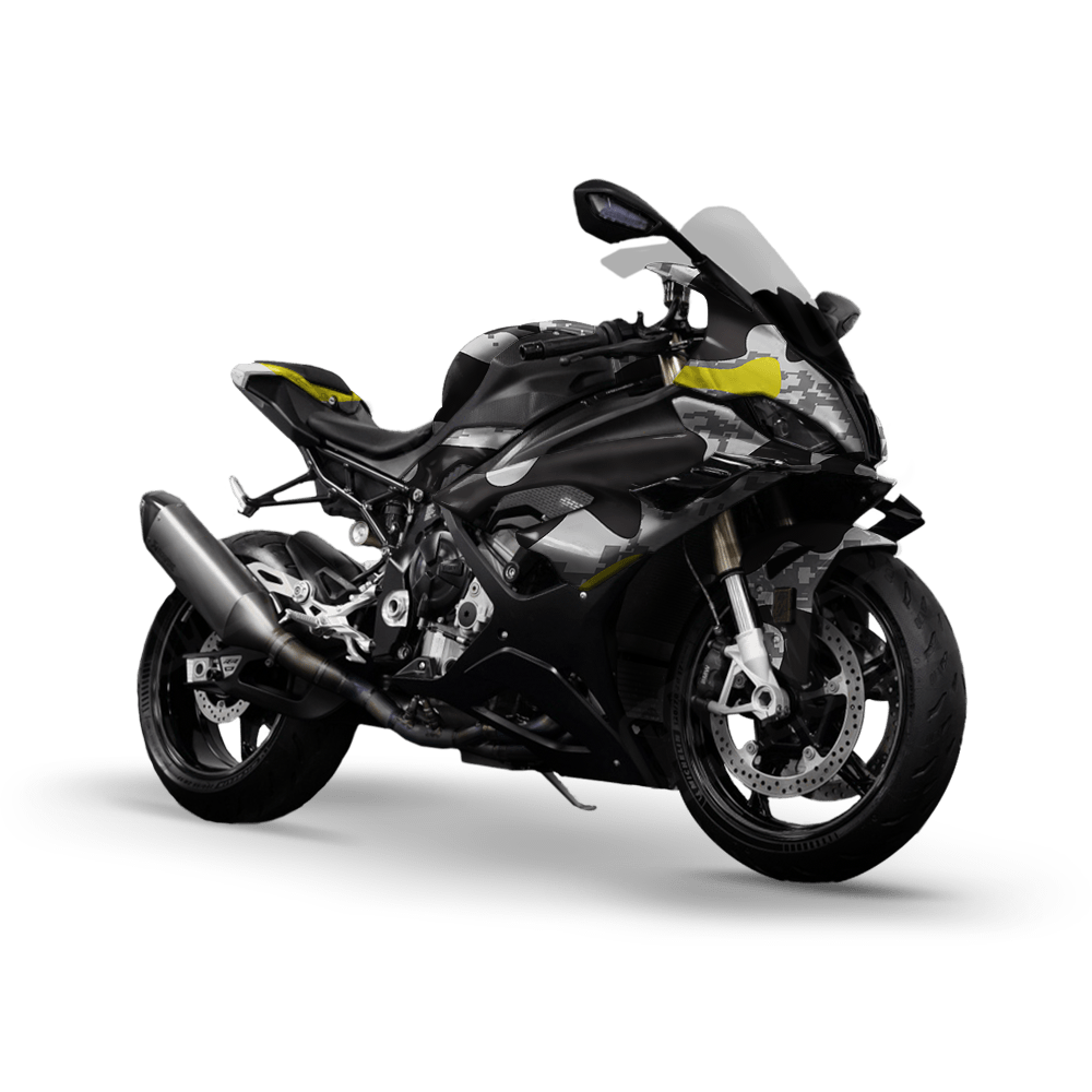 Compound Urban Yellow Camo Sports Bike Vinyl Wrap