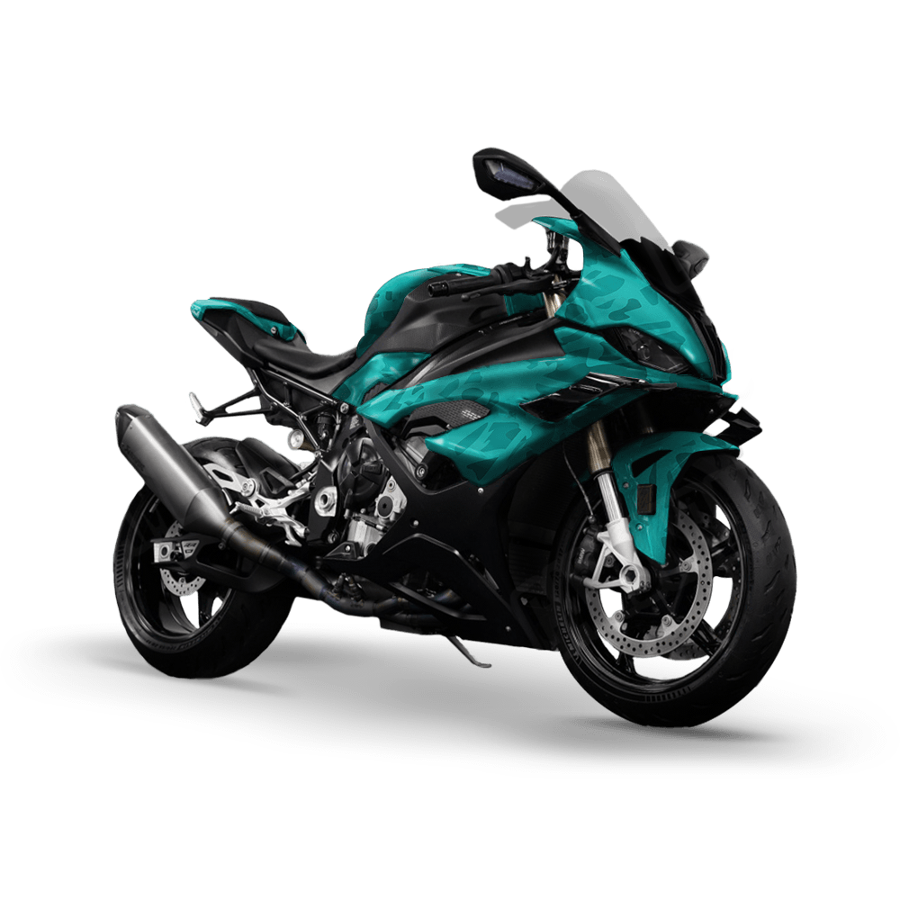 Crystal Elite Tiffany Blue Camo Sports Bike Vinyl Wrap