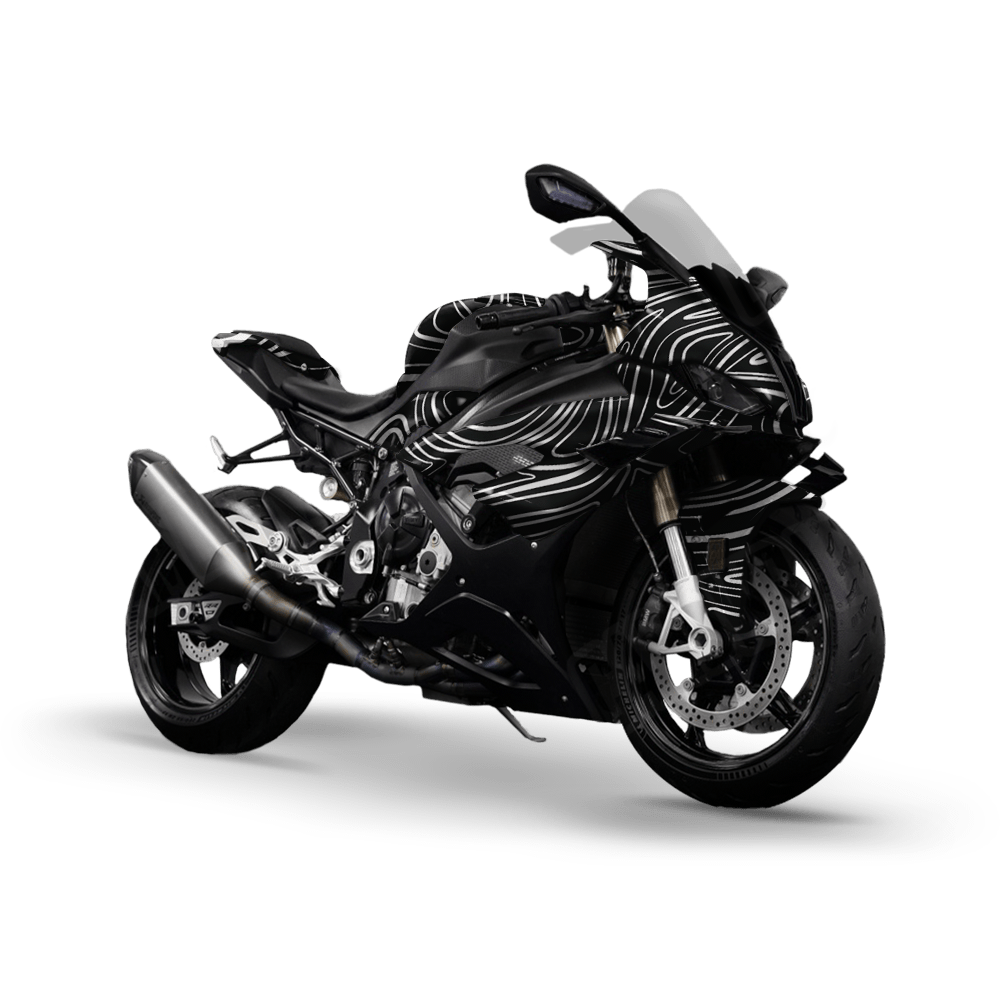 Damascus Black Camo Sports Bike Vinyl Wrap