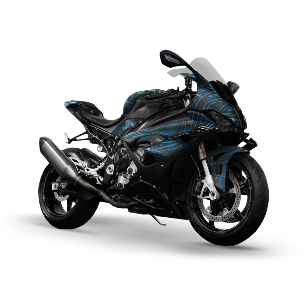 Damascus Blue Camo Sports Bike Vinyl Wrap