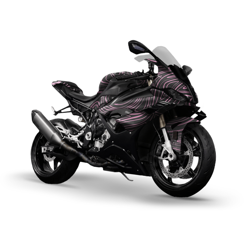 Damascus Pink Camo Sports Bike Vinyl Wrap