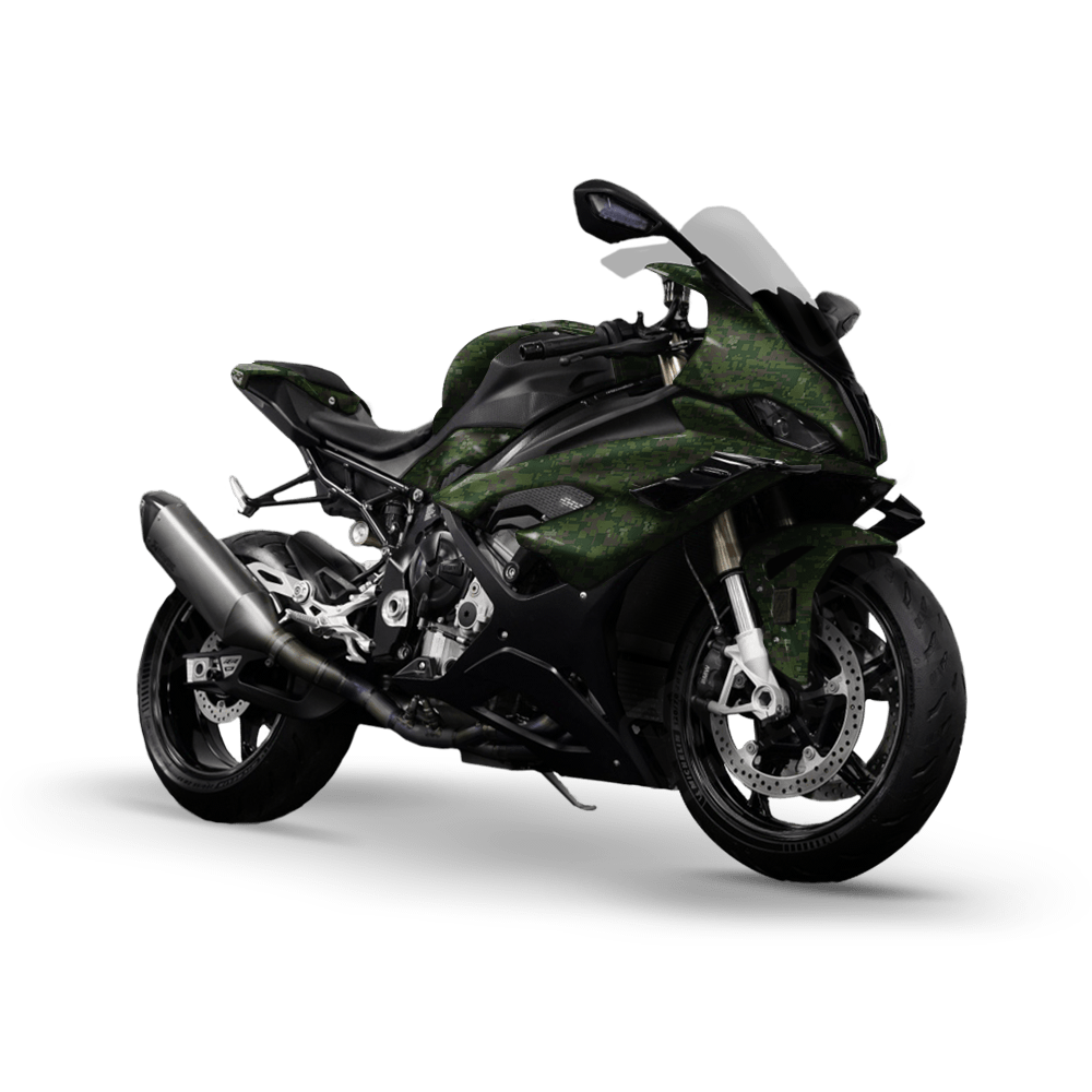 Digital Army Dark Green Camo Sports Bike Vinyl Wrap