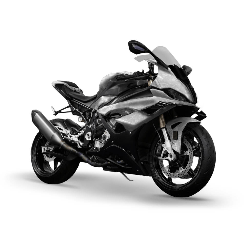 Digital Elite White Camo Sports Bike Vinyl Wrap