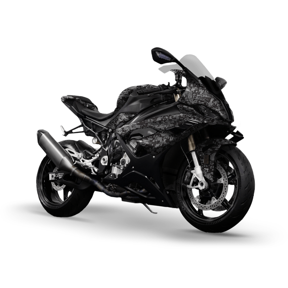 Digital Midnight Camo Sports Bike Vinyl Wrap