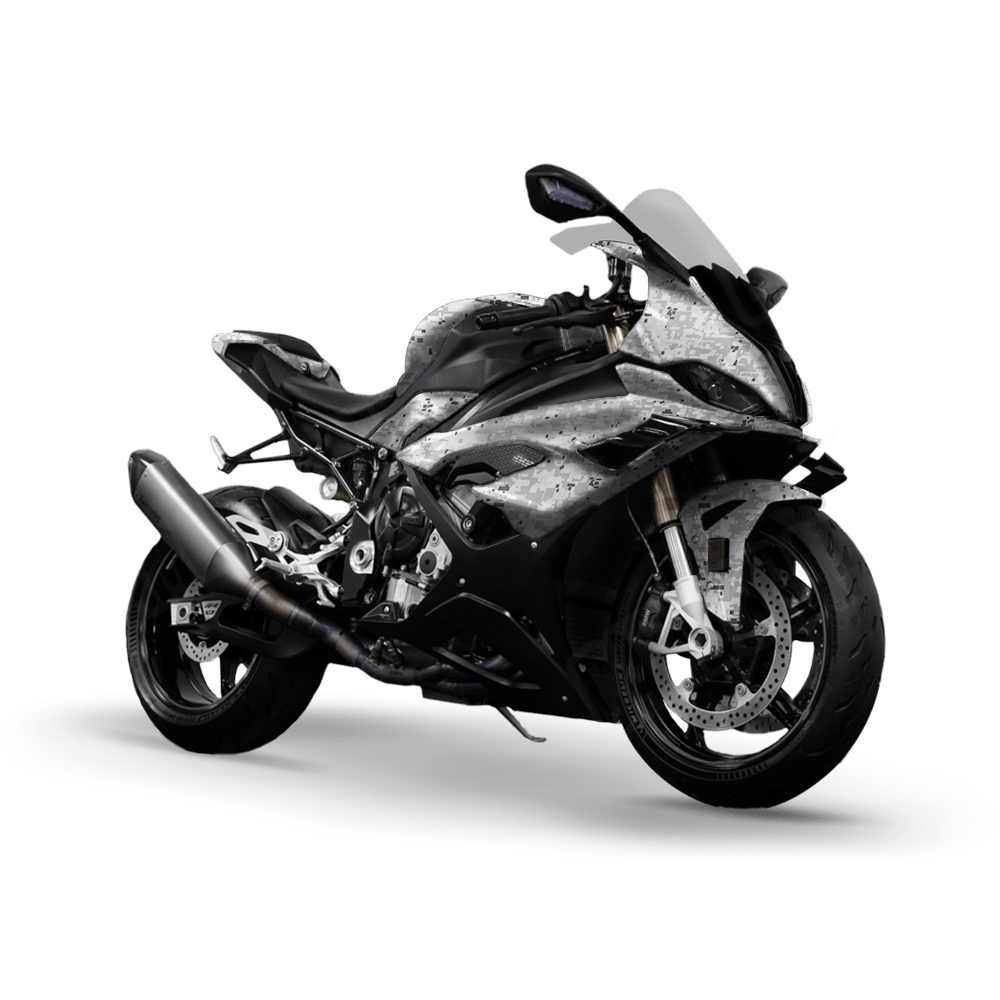 Digital Snow Camo Sports Bike Vinyl Wrap