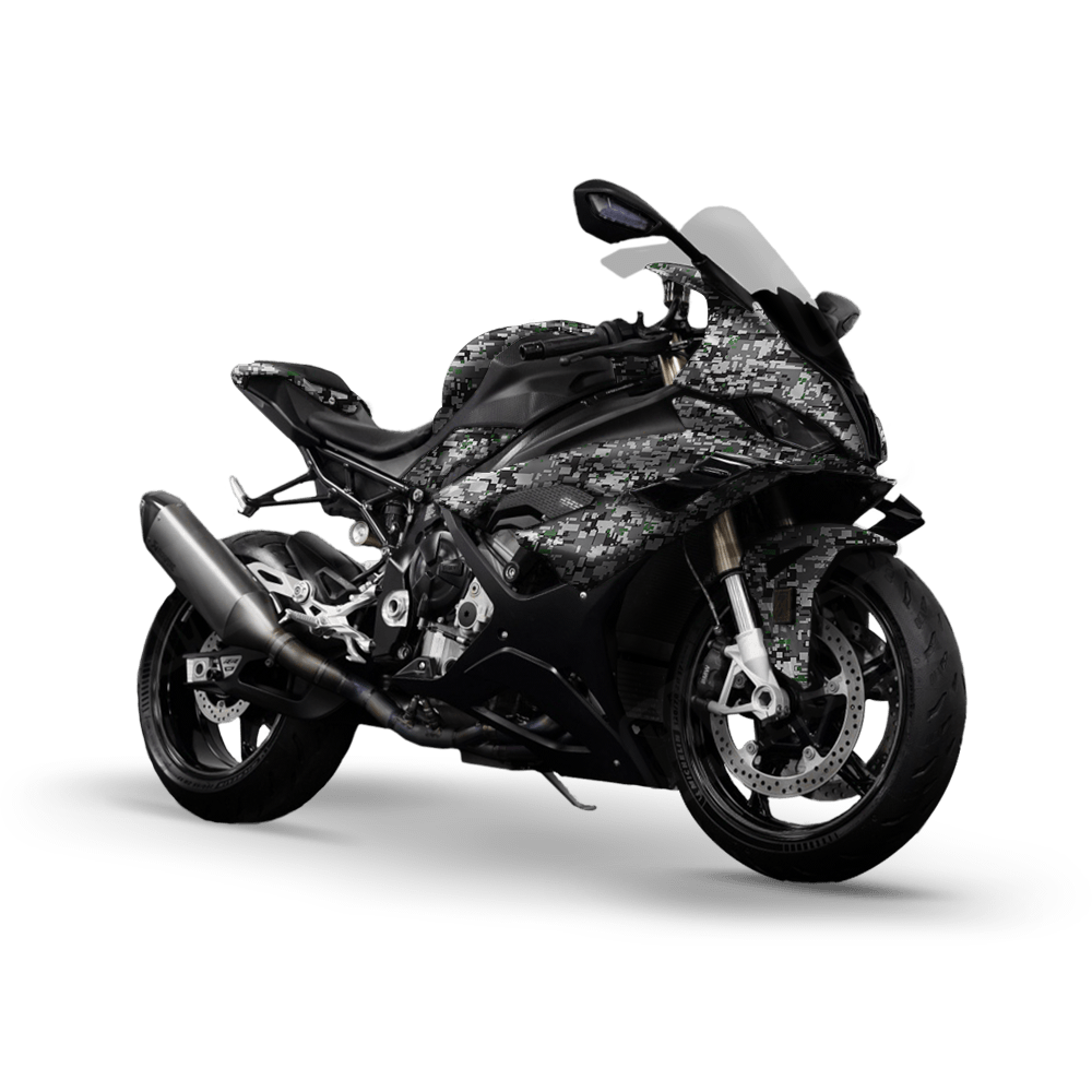 Digital Urban Green Camo Sports Bike Vinyl Wrap