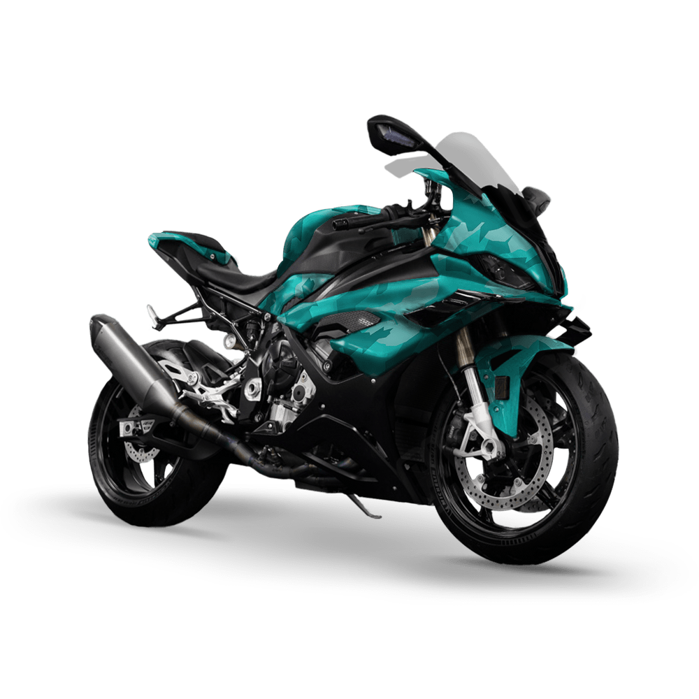 Erratic Elite Tiffany Blue Camo Sports Bike Vinyl Wrap