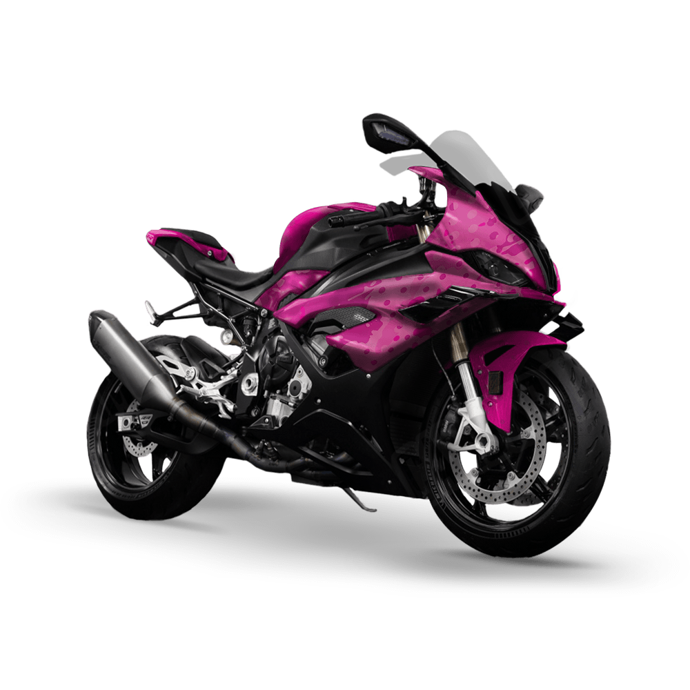 Halftone Splatter Elite Magenta Camo Sports Bike Vinyl Wrap