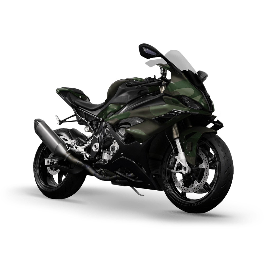 Jumbo Classic Army Dark Green Camo Sports Bike Vinyl Wrap