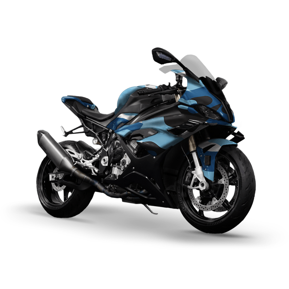 Jumbo Classic Baby Blue Camo Sports Bike Vinyl Wrap