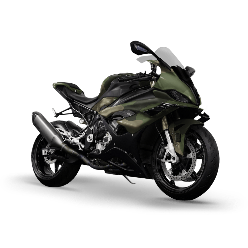 Jumbo Cumulus Army Green Camo Sports Bike Vinyl Wrap