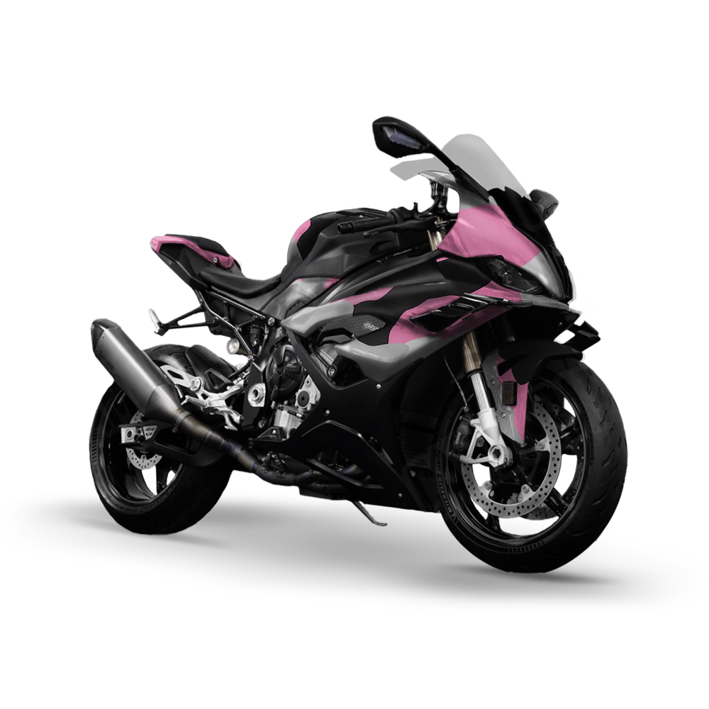 Jumbo Cumulus Pink Tiger Camo Sports Bike Vinyl Wrap