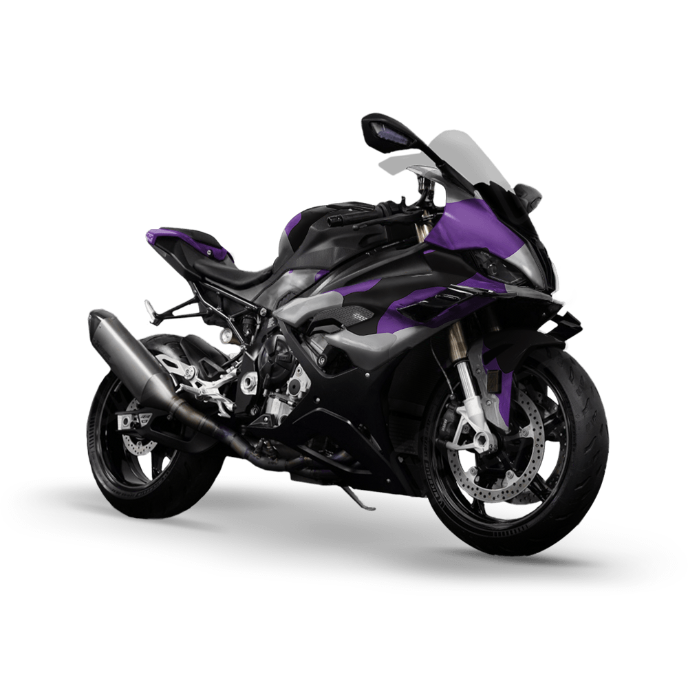 Jumbo Cumulus Purple Tiger Camo Sports Bike Vinyl Wrap