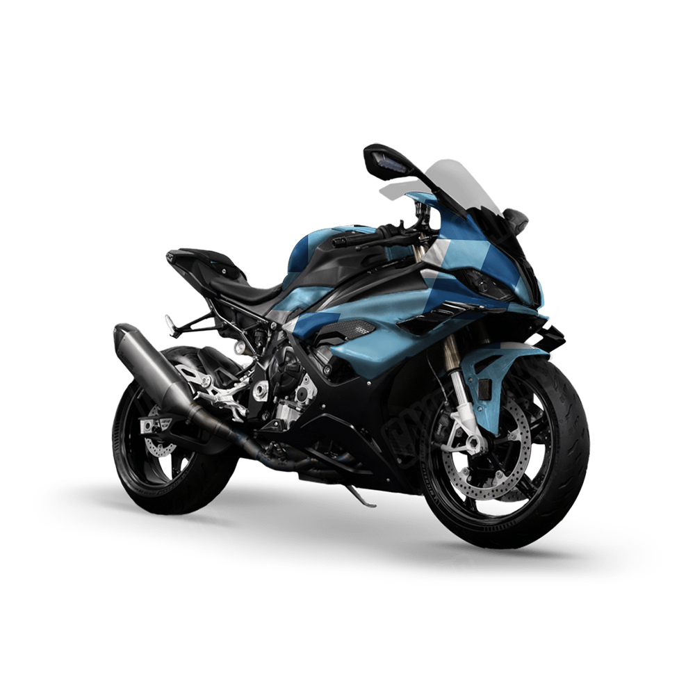 Pixel Baby Blue Sports Bike Wraps