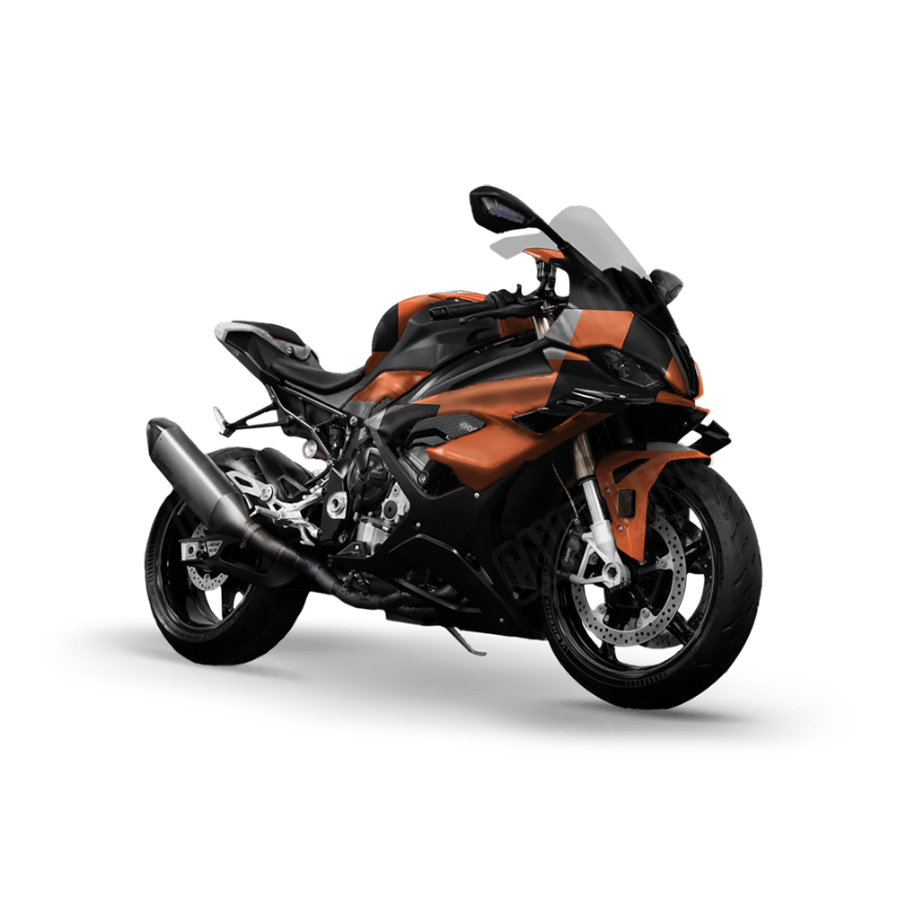 Pixel Orange Tiger Sports Bike Wraps