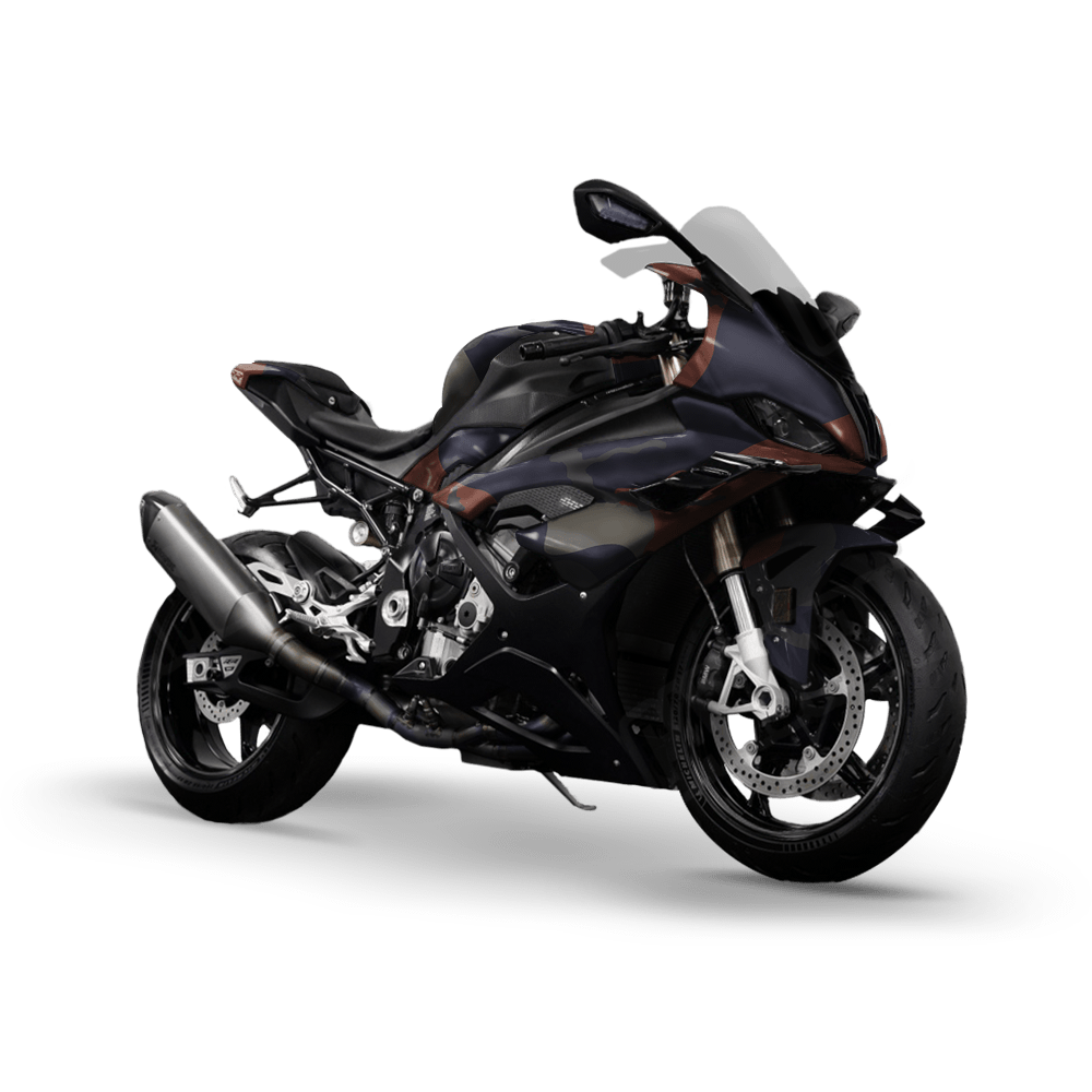 Jumbo Ragged Blue Copper Camo Sports Bike Vinyl Wrap