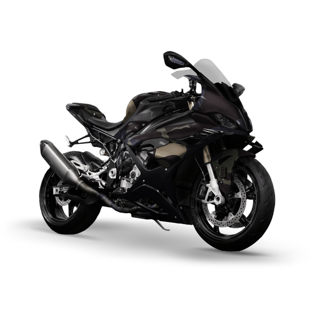 Jumbo Ragged Militant Blue Camo Sports Bike Vinyl Wrap