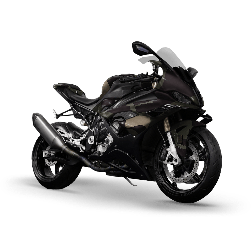 Jumbo Ragged Militant Green Camo Sports Bike Vinyl Wrap