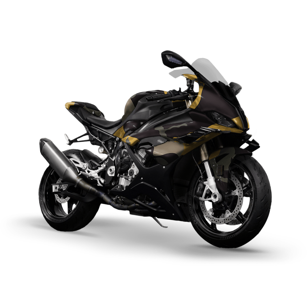 Jumbo Ragged Militant Yellow Camo Sports Bike Vinyl Wrap