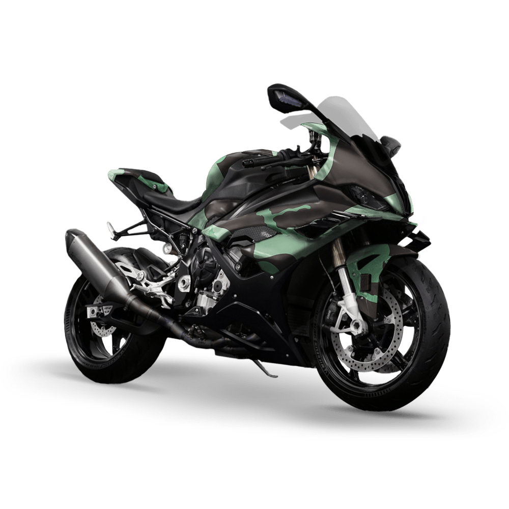 Jumbo Ragged Mint Chocolate Chip Camo Sports Bike Vinyl Wrap