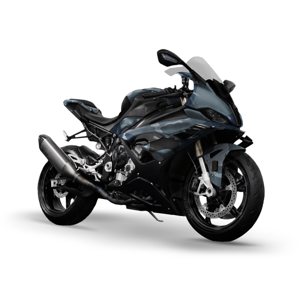 Jumbo Ragged Navy Camo Sports Bike Vinyl Wrap