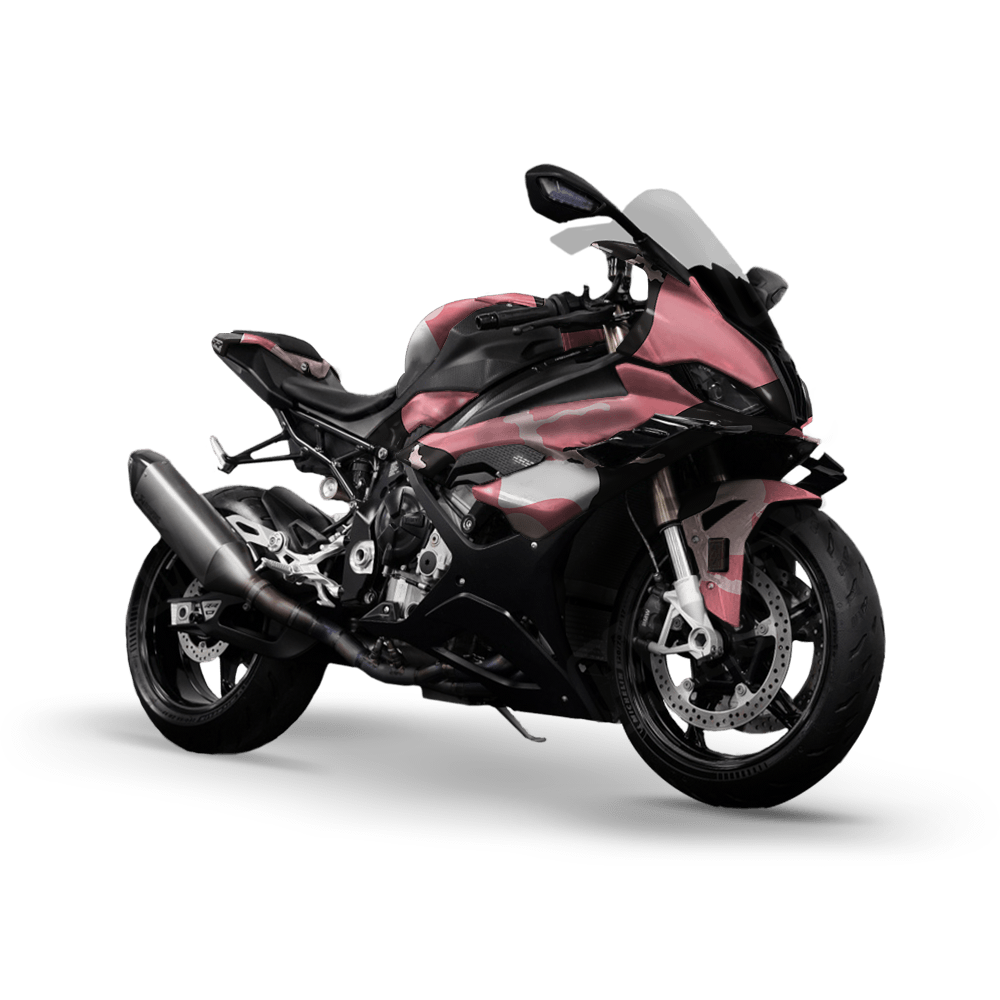 Jumbo Ragged Pink Camo Sports Bike Vinyl Wrap
