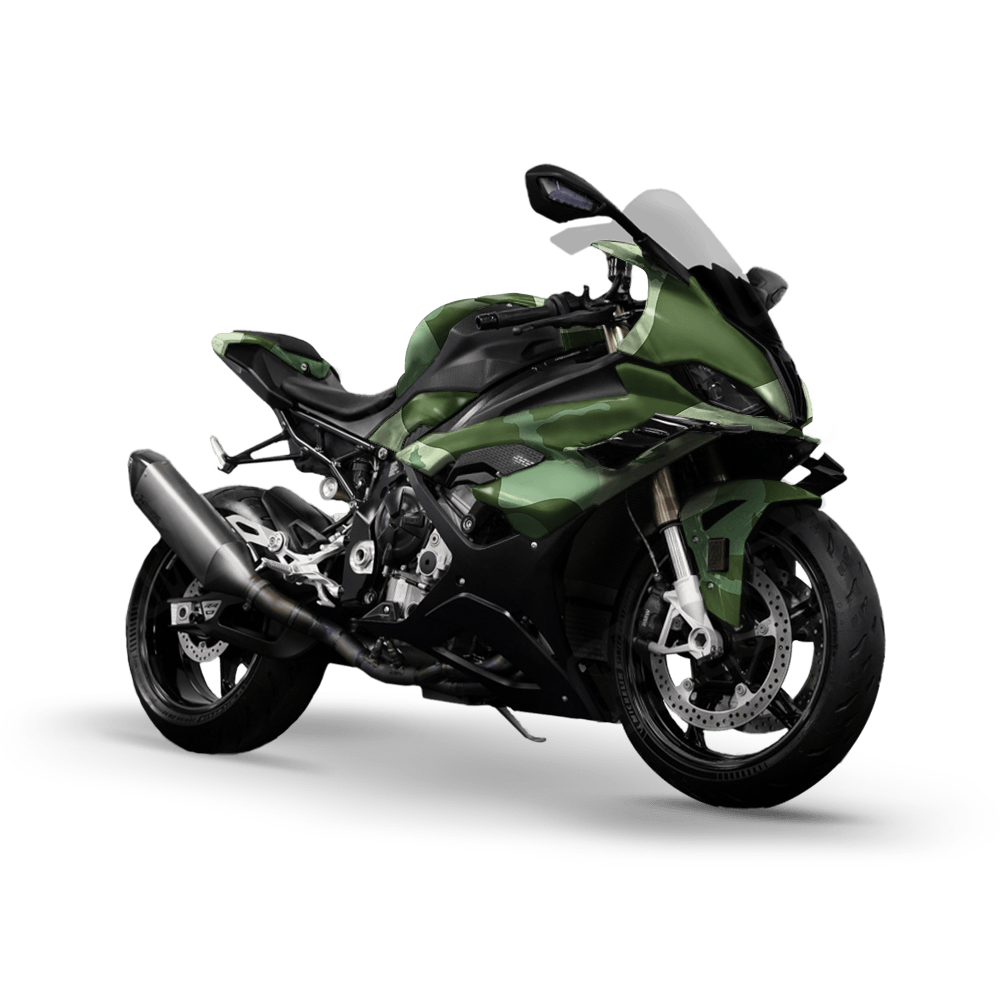 Jumbo Ragged Pistachio Camo Sports Bike Vinyl Wrap