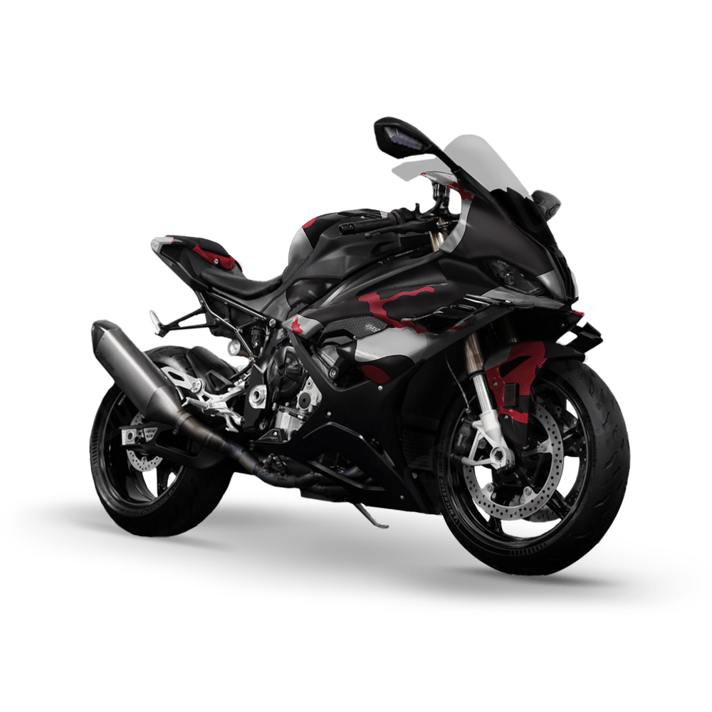 Jumbo Ragged Red Tiger Camo Sports Bike Vinyl Wrap