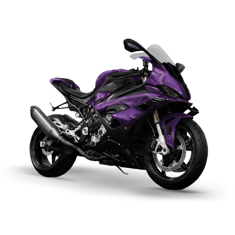 Large Battle Storm Elite Purple Camo Sports Bike Vinyl Wrap
