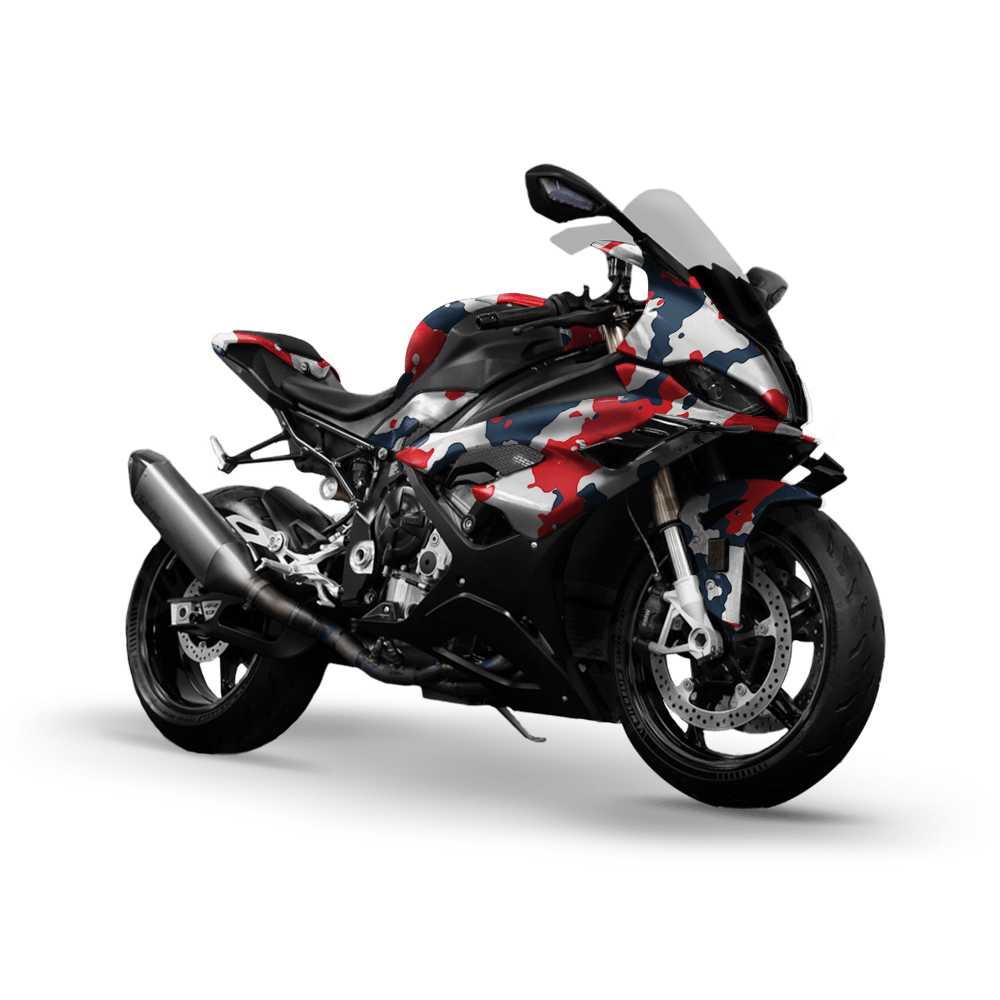 Large Cumulus America Camo Sports Bike Vinyl Wrap