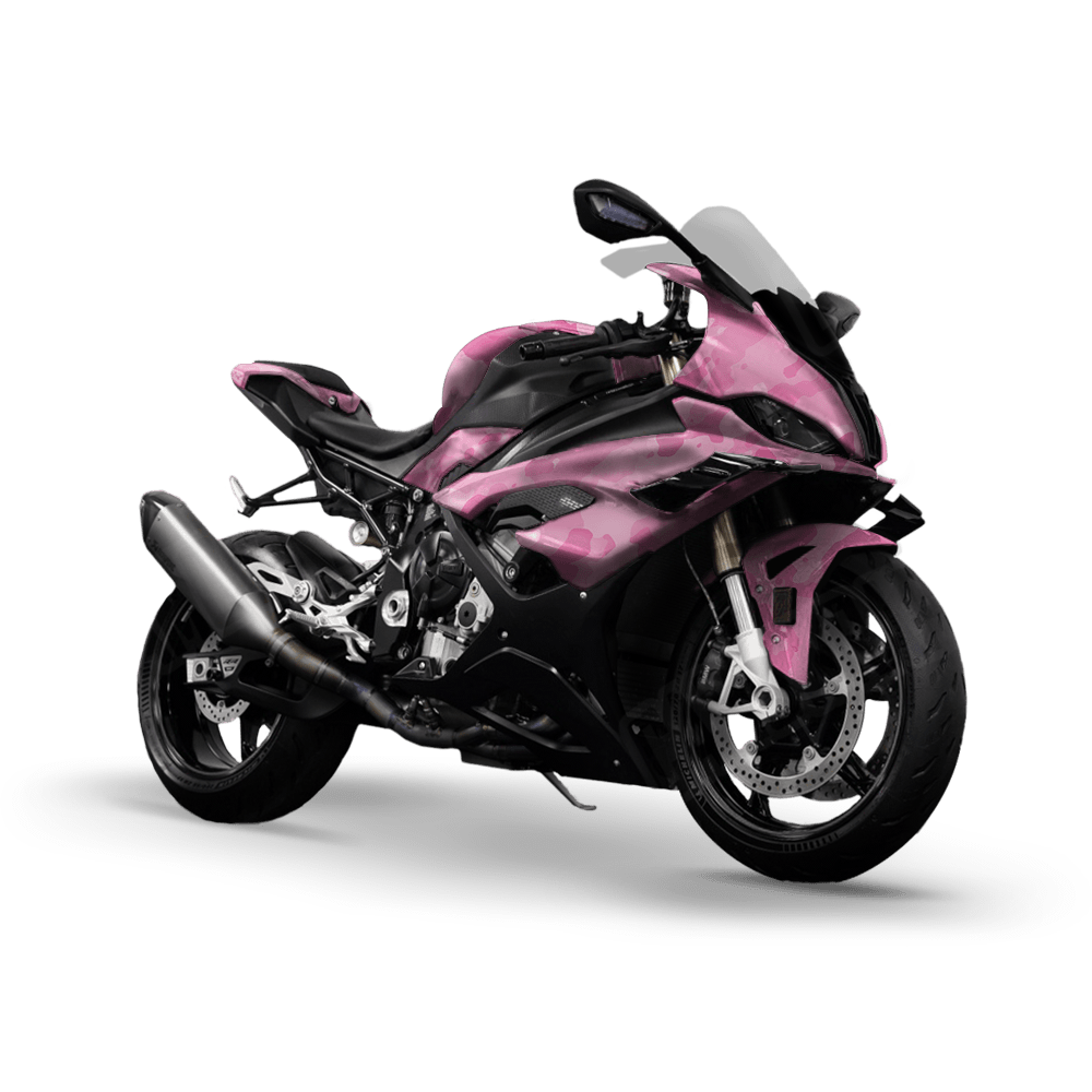 Large Cumulus Elite Pink Camo Sports Bike Vinyl Wrap