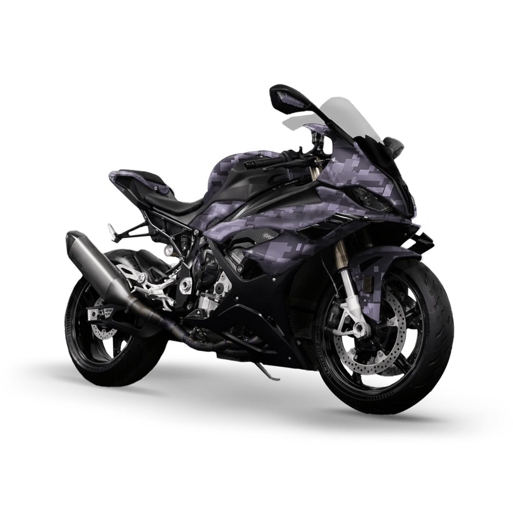 Large Digital Lilac Camo Sports Bike Vinyl Wrap