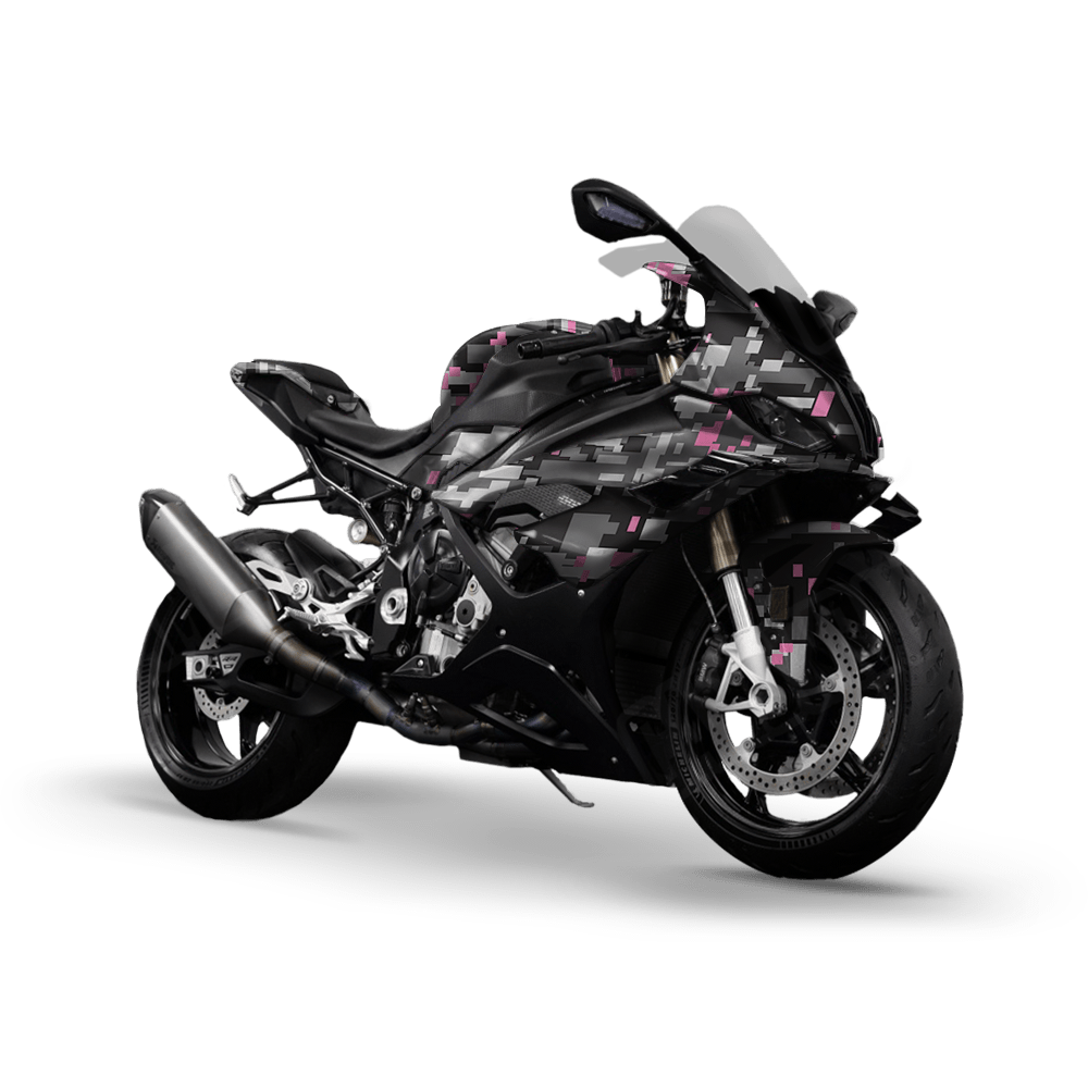 Large Digital Urban Pink Camo Sports Bike Vinyl Wrap